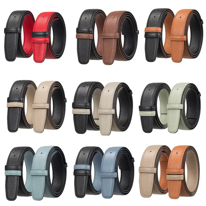 Sangle de ceinture en cuir pleine fleur double face de 3