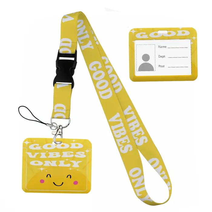Porte-carte horizontal avec cordon de suspension