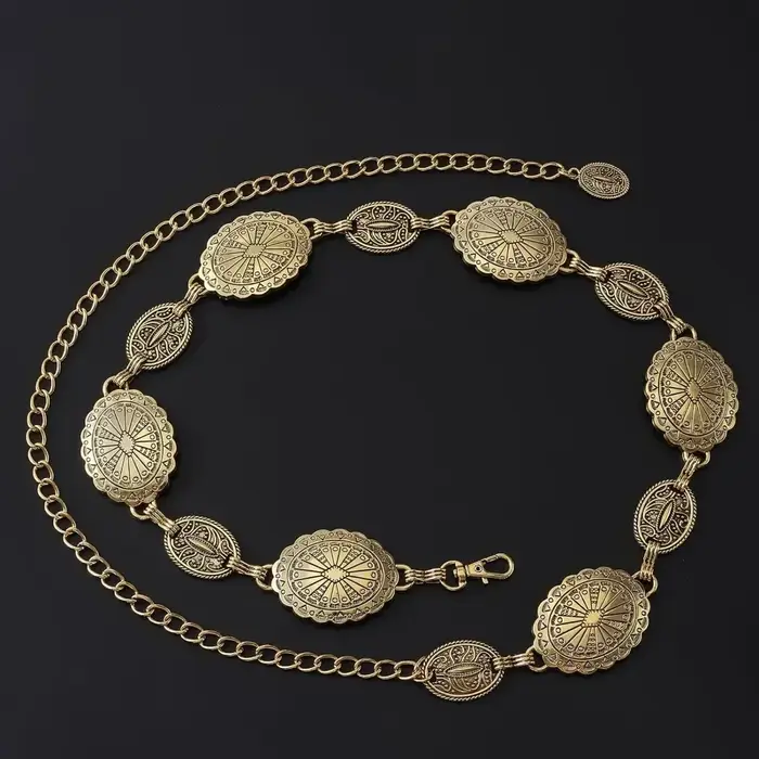 Ceinture à chaîne en métal pour femmes