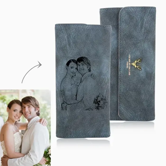 Portefeuille personnalisé avec image sculptée pour dames, rose, lanterne longue, sac à main cadeau d