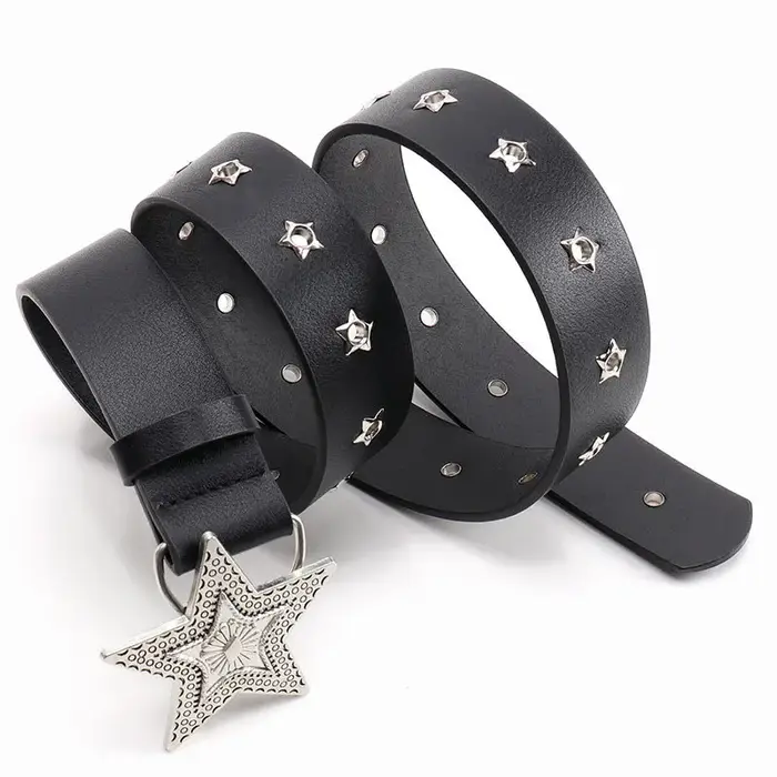 Ceinture à boucle étoile à cinq branches de style occidental tendance