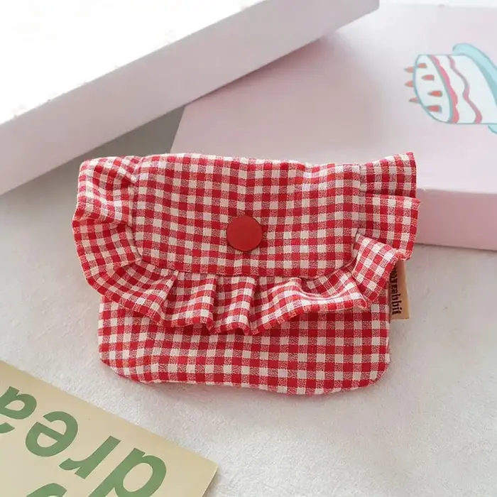 Porte-monnaie à carreaux mignon pour femmes