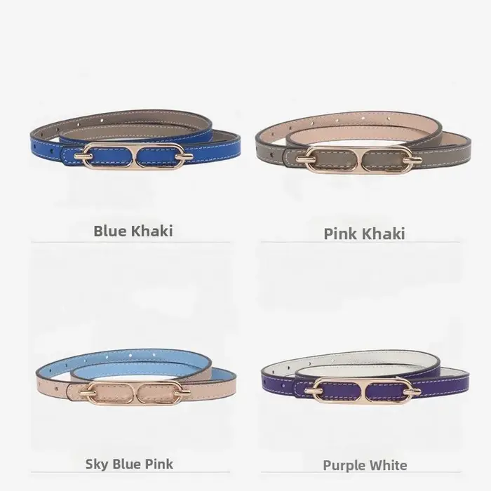 Ceinture fine en cuir véritable pour femme