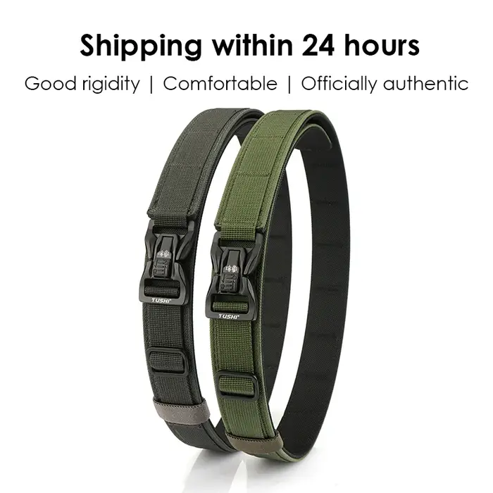 KOLBER 105cm/115cm Ceinture tactique rigide pour hommes Boucle en métal