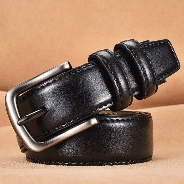 Cuir de Piedmont pour hommes, 1 pièce, à la mode, de haute qualité Affaires. Ceinture décontractée à boucle