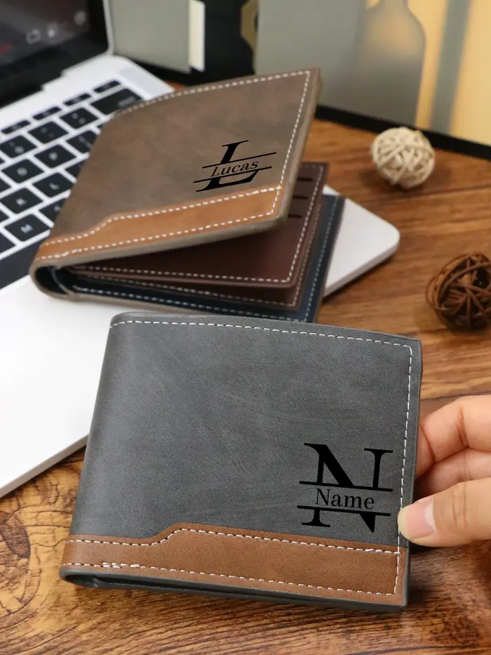 Portefeuille personnalisé avec initiales et nom