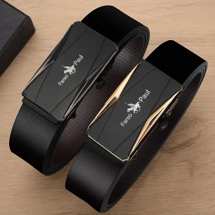 Ceinture en cuir de haute qualité pour hommes à la mode avec boucle automatique
