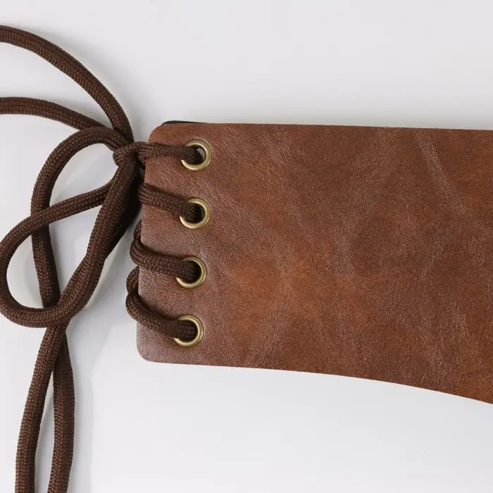 Ceinture en cuir PU marron rétro