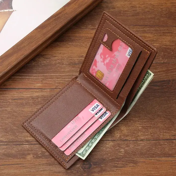 Portefeuille en cuir mince pour hommes