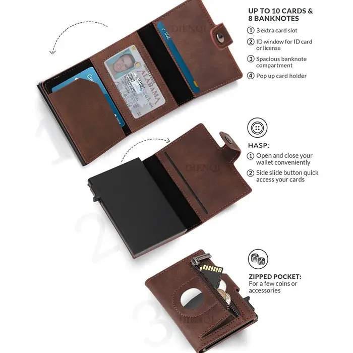 Anti-vol porte-carte de crédit Airatg hommes portefeuille