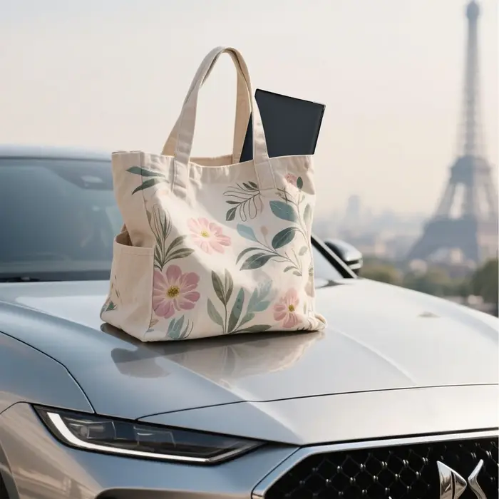 Porte-cartes gris à 4 volets en simili cuir
