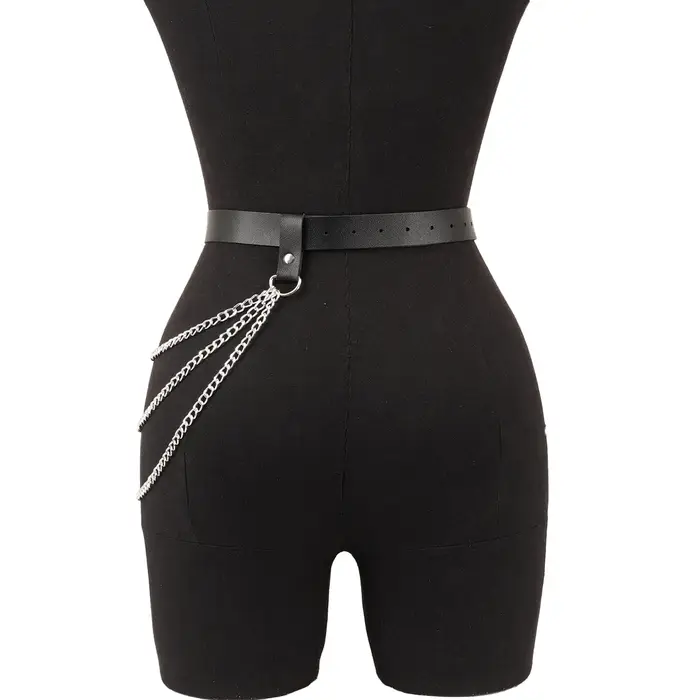 Ceinture en cuir réglable pour femmes, chaîne de corps, harnais de taille Sexy, accessoire de chaîne