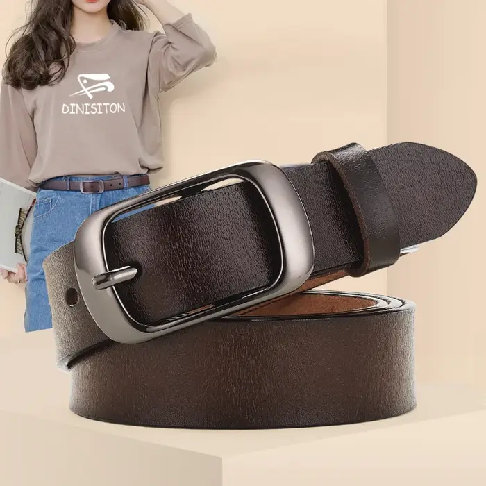 DINISITON nouvelles femmes ceinture en cuir véritable pour femme sangle décontracté tout-match dames ceintures réglables concepteur de haute qualité marque