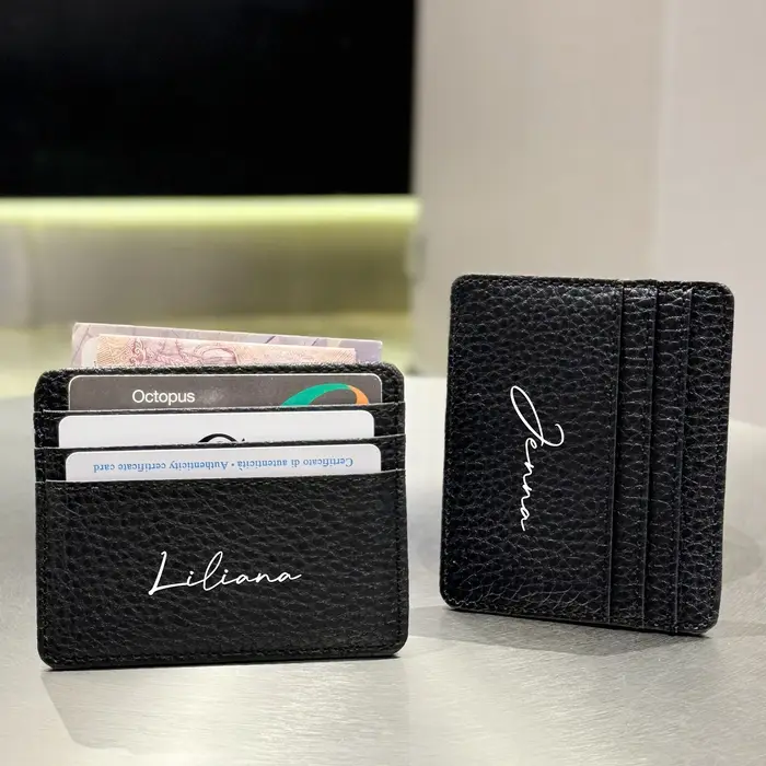 Portefeuille noir personnalisable avec nom