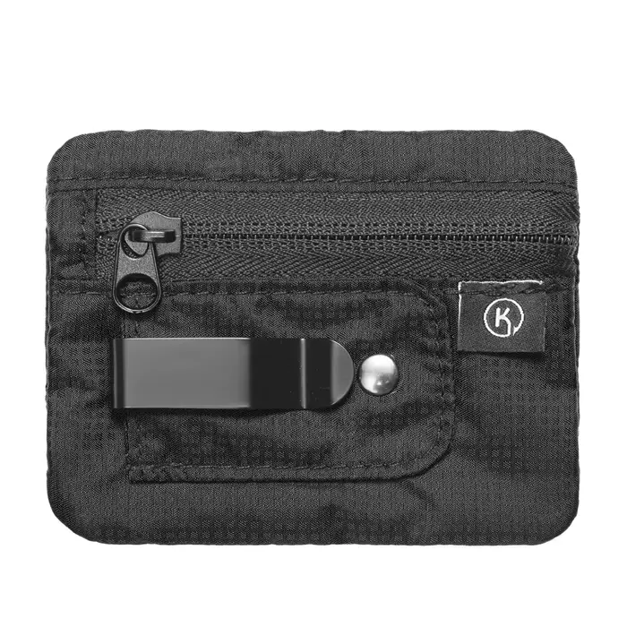 Mini porte-monnaie, pochette en tissu Simple avec fermeture éclair et Clip de ceinture