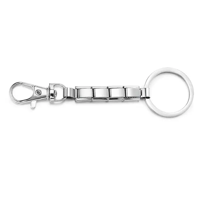 Nouveau porte-clés italien couleur argent en acier inoxydable