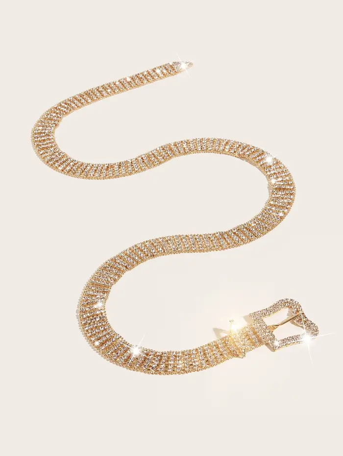 HERSHINE Ceinture tendance femme 1 pièce avec boucle papillon et strass