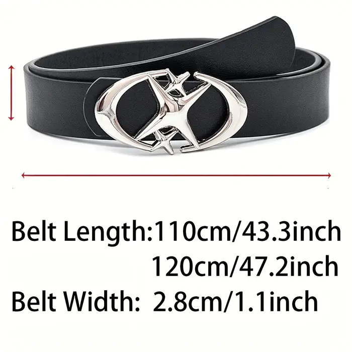 Ceinture Punk Star en Cuir PU pour Homme et Femme