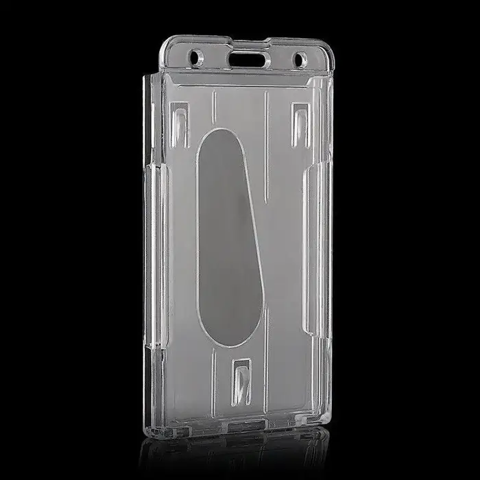 Porte-cartes de crédit transparent vertical en plastique rigide de haute qualité