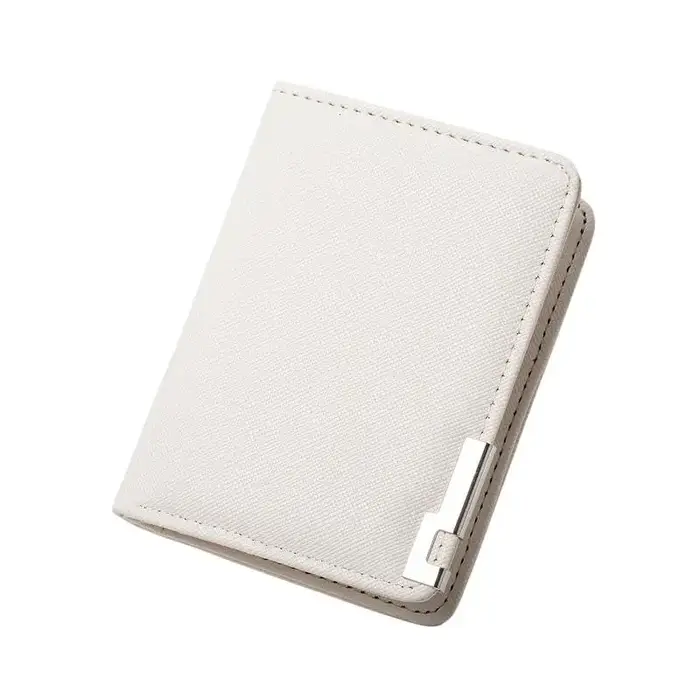 Portefeuille fin en similicuir noir de style professionnel avec plusieurs emplacements pour cartes