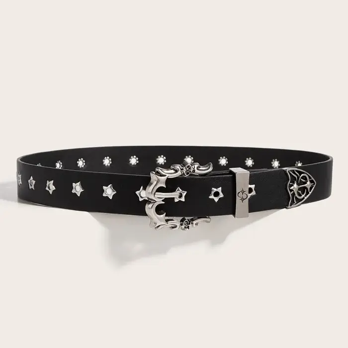 Ceinture cloutée à rivets étoile pour hommes et femmes