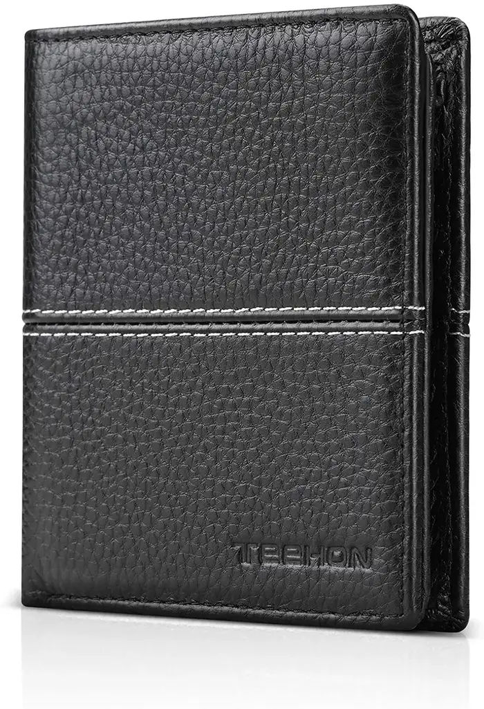 Portefeuille décontracté en cuir véritable souple pour hommes, porte-monnaie noir RFID, porte-cartes