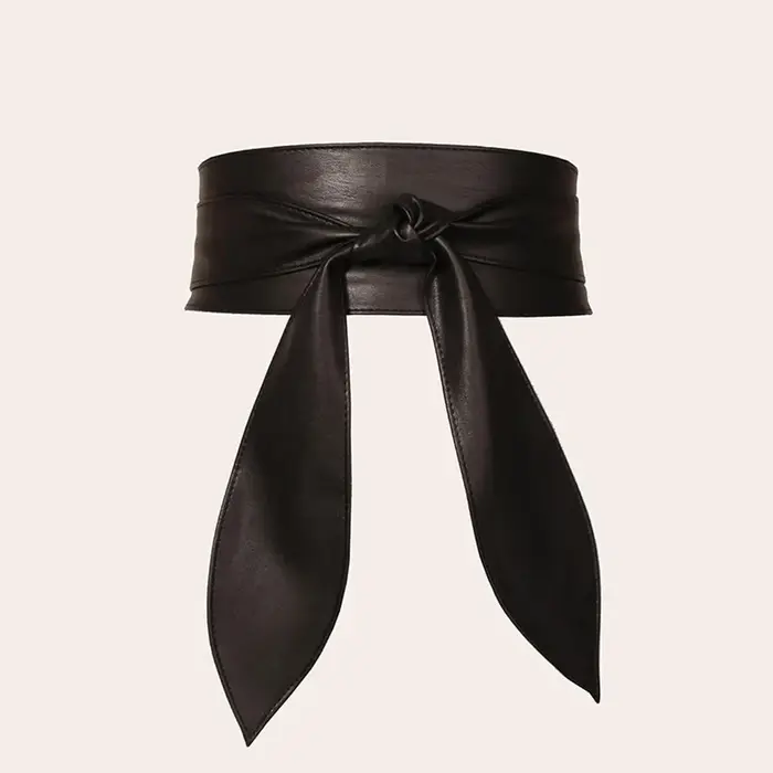 Ceinture Obi large pour femme en cuir PU souple