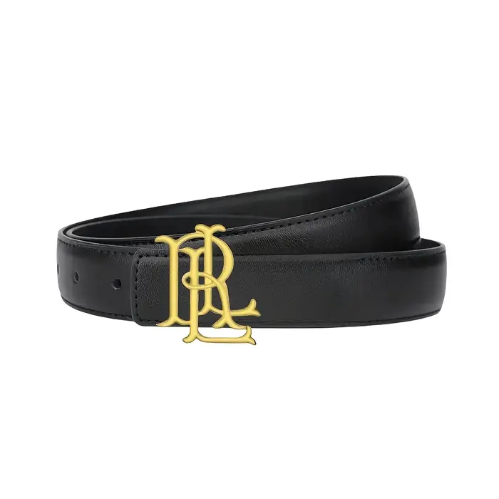 Ceinture élégante pour femme 2026, ceinture de luxe marron et noire avec boucle dorée, pour tenues d