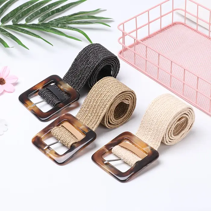 Ceinture ronde en bois pour femmes