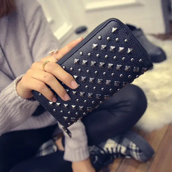 Portefeuilles de luxe femmes portefeuille concepteur Rivet marque femme