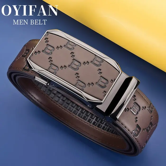 Ceinture en cuir véritable marron noir pour hommes