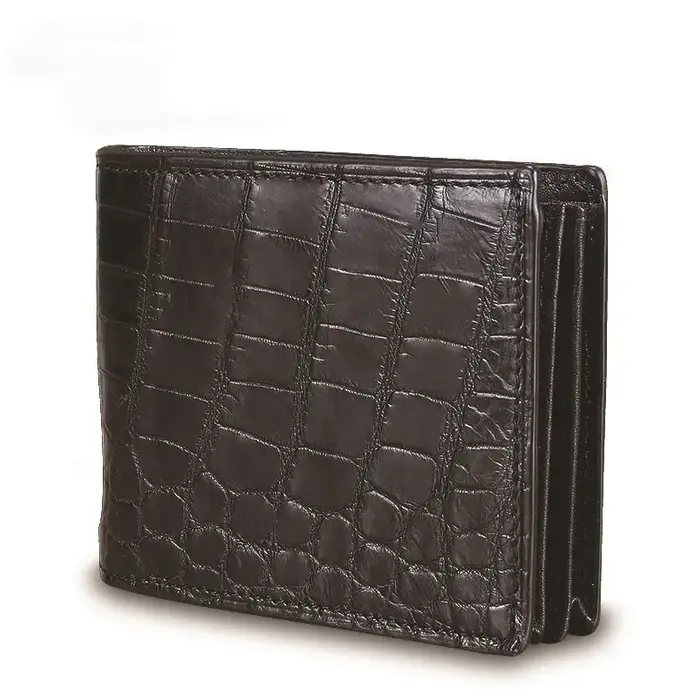 Portefeuille en cuir d'alligator véritable pour hommes
