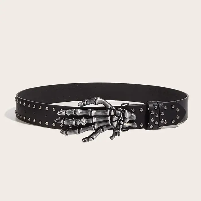 Desinger ceintures pour femmes de haute qualité marque de luxe Punk Goth Rivet noir jean unisexe hommes ceinture patte