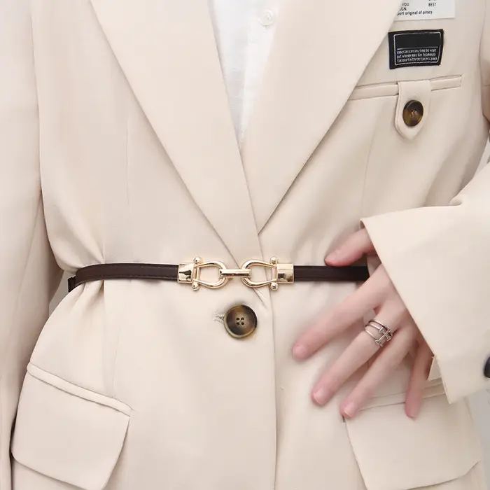 Ceintures fines réglables pour femmes, mode manteau slim, robe, ceinture de taille, crochet en métal, boucle