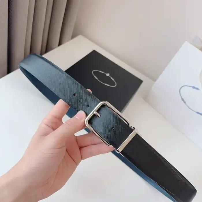 Nouvelle ceinture en cuir double face pour homme