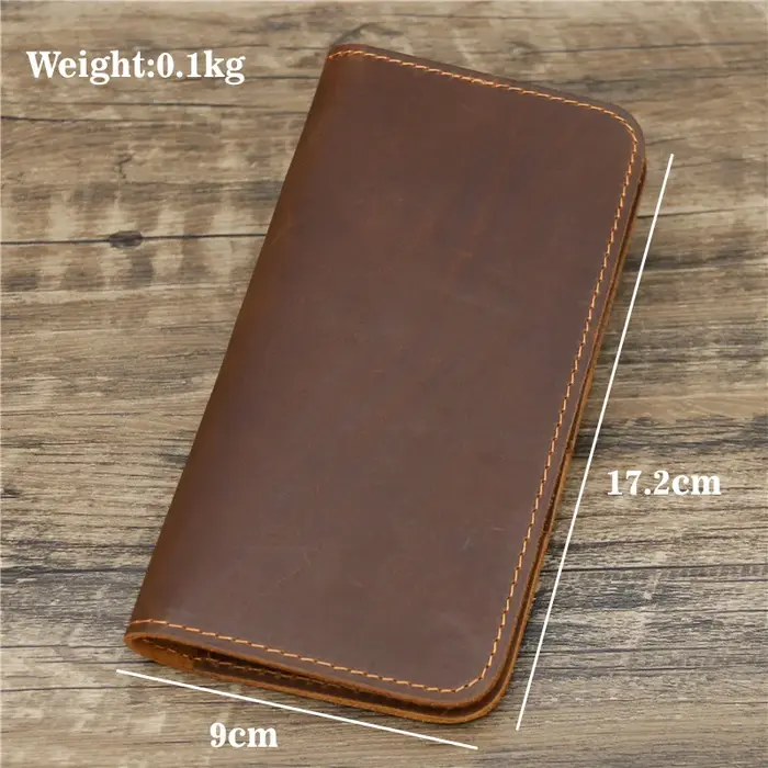 Meilleur portefeuille personnalisé en cuir véritable pour hommes avec porte- chéquier Long
