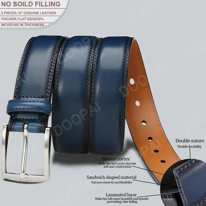 Ceinture pour hommes grande taille 105-155cm haute qualité en cuir véritable longue