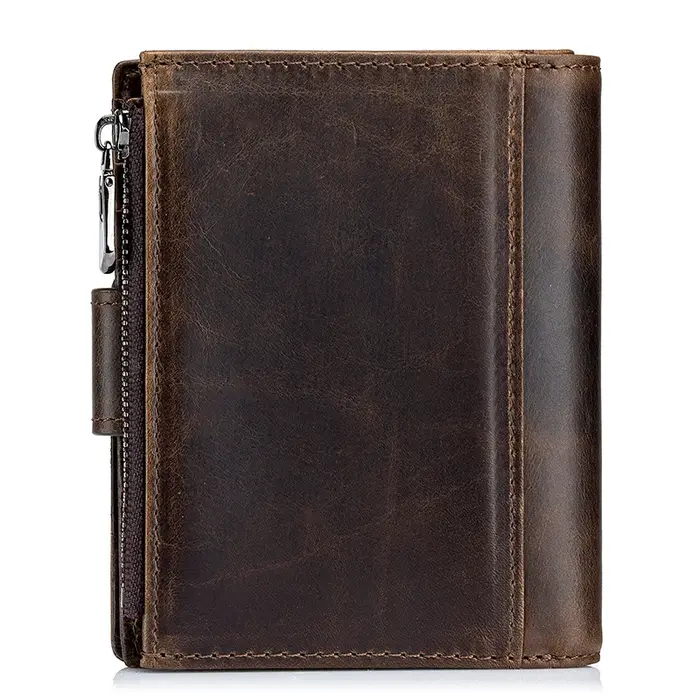 SCHLATUM en cuir véritable hommes portefeuille d'affaires RFID