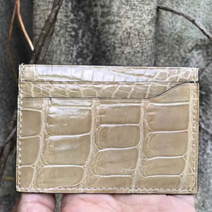 Porte-cartes en crocodile véritable pour hommes et femmes