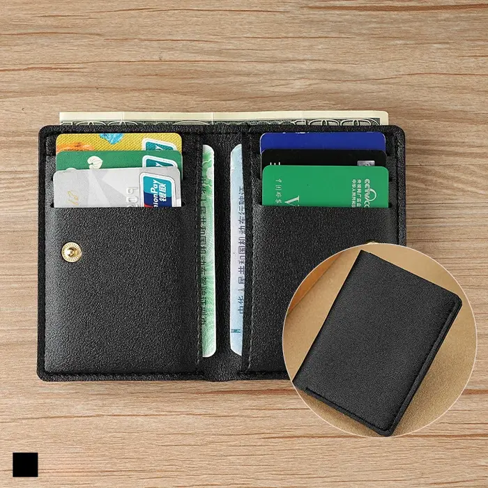 Petit portefeuille en cuir PU pour hommes et femmes