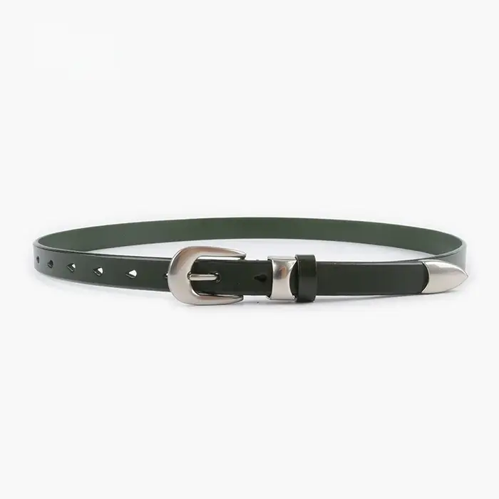 Ceinture pour femme en cuir de vachette à grain fin 2026 10