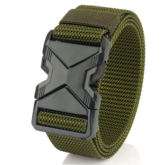 Ceinture à boucle en Nylon tressé pour hommes