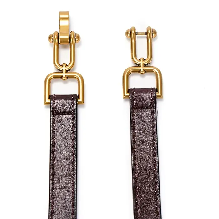 Ceinture fine en cuir véritable pour femme