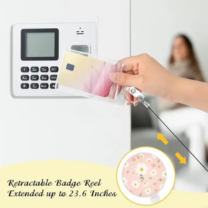 Porte-badge professionnel, porte-badge en métal avec cordon rétractable H8WD