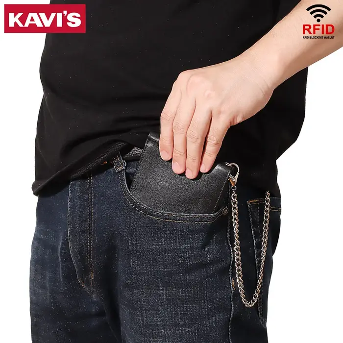 KAVIS Portefeuille en cuir pour homme