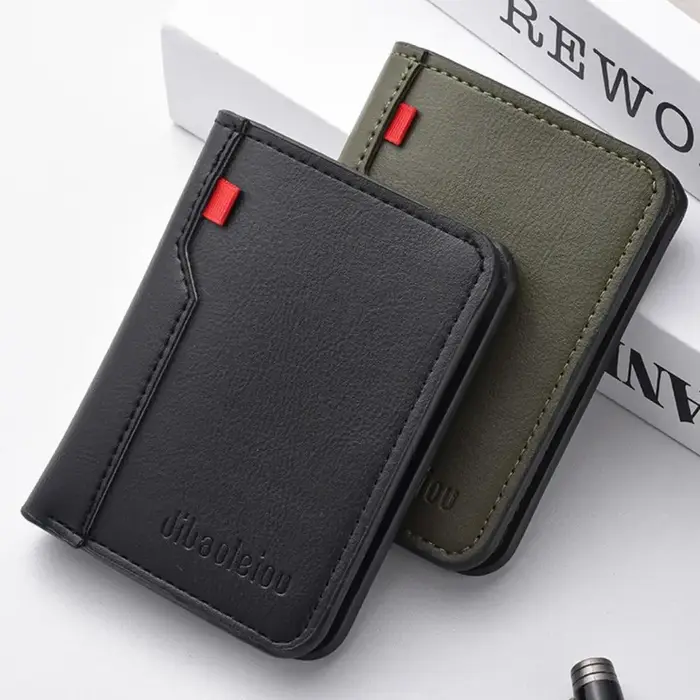 Portefeuille rétro en cuir PU pour homme