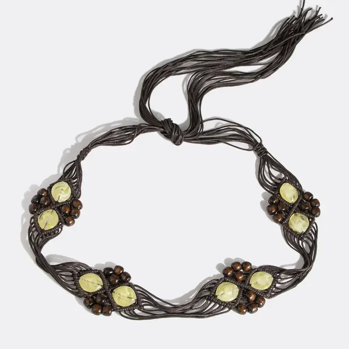 Ceinture à nœud tissé en perles de résine bohème, corde de taille pour arc de triomphe féminin de St