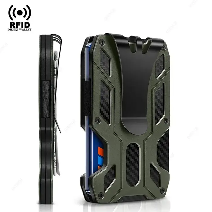 EDC portefeuilles porte-carte extérieur pratique tactique Magsafe hommes portefeuille en aluminium métal mâle mode sac