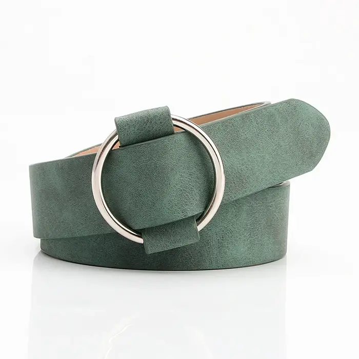 Ceinture tendance en simili cuir pour femmes, Design à boucle ronde, Simple et polyvalente, décoration pour jeunes étudiants, ceinture en jean