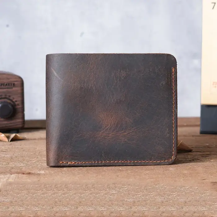 Portefeuille en cuir véritable pour homme avec poche à monnaie, meilleur portefeuille minimaliste po